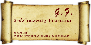 Grünczveig Fruzsina névjegykártya